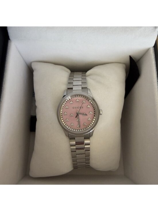 NEW GUCCI G-Timeless 32 MM AUTO Pink Dial SS Women\'s Watch main image 5